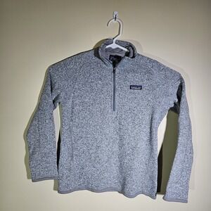Patagonia Better Sweater 1/4 Zip Pullover Jacket Womens Medium Grey Pockets